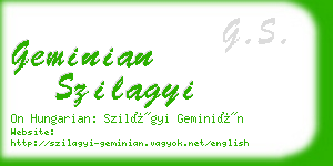 geminian szilagyi business card